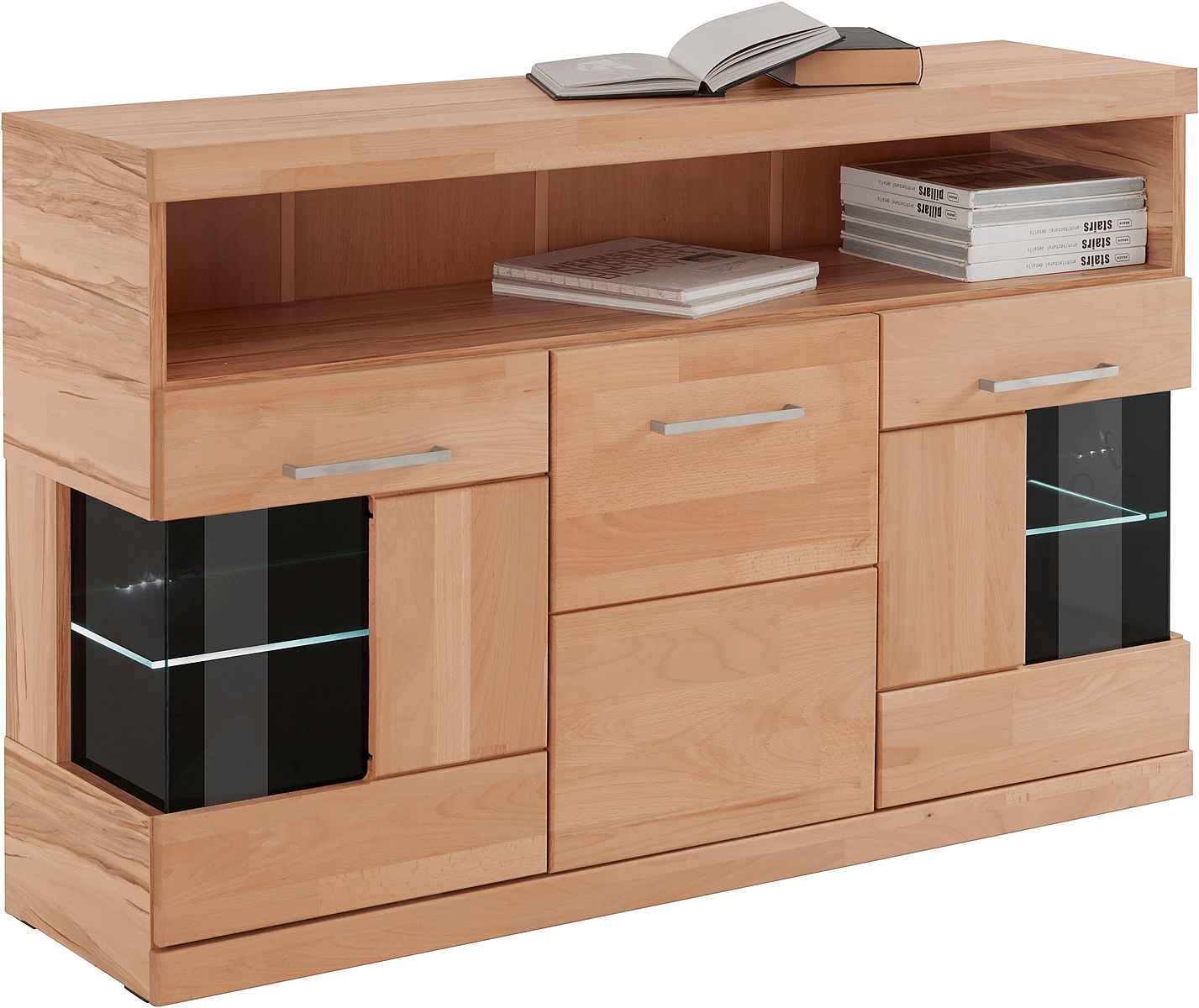 Sideboard - RIBE -Teilmassives Holz Kernbuchefarben