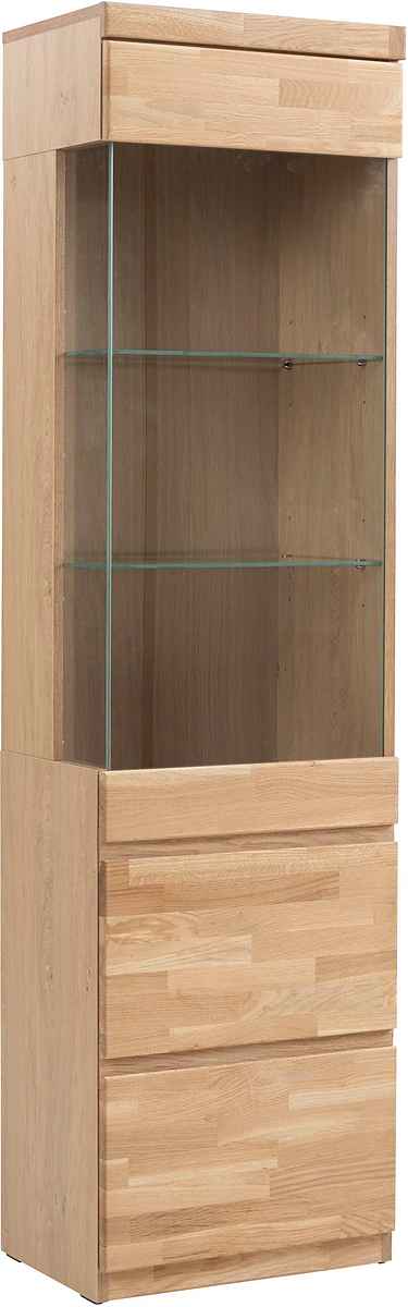 Vitrine OSLO Breite ca. 50 cm, Teilmassiv, Eichefarben