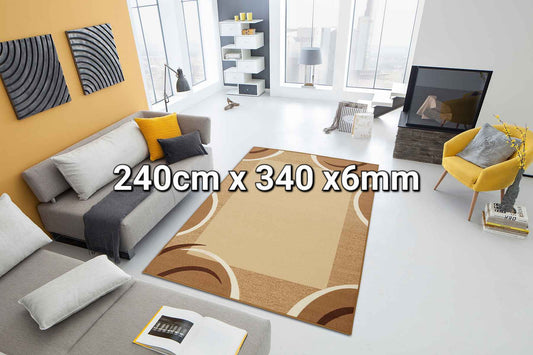 Teppich »Loures-Braun 240«, THEKO, rechteckig, Höhe 6 mm, Kurzflor, mit moderner Bordüre, ideal im Wohnzimmer & Schlafzimmer