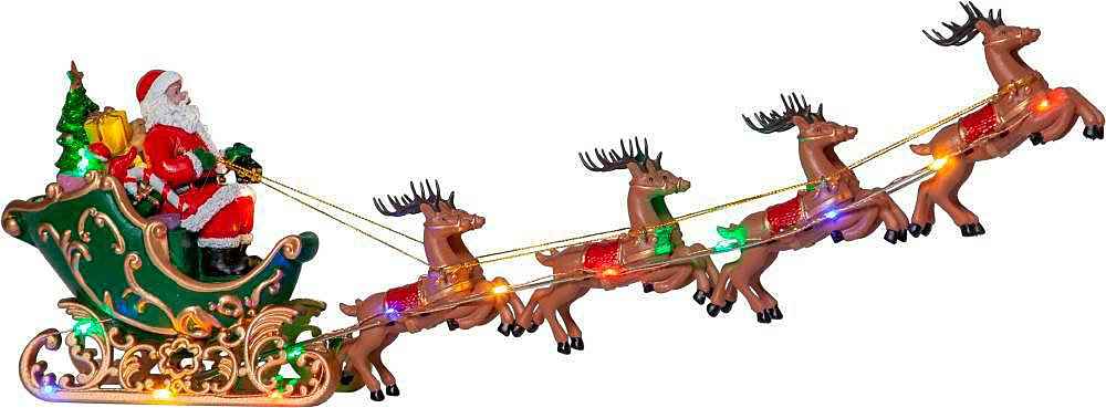 EGLO LED Dekofigur »DEERVILLE, Weihnachtsdeko«, LED RGB Weihnachtsmann auf Schlitten mit Rentieren -  Dekoartikel /Kostenloser Versand