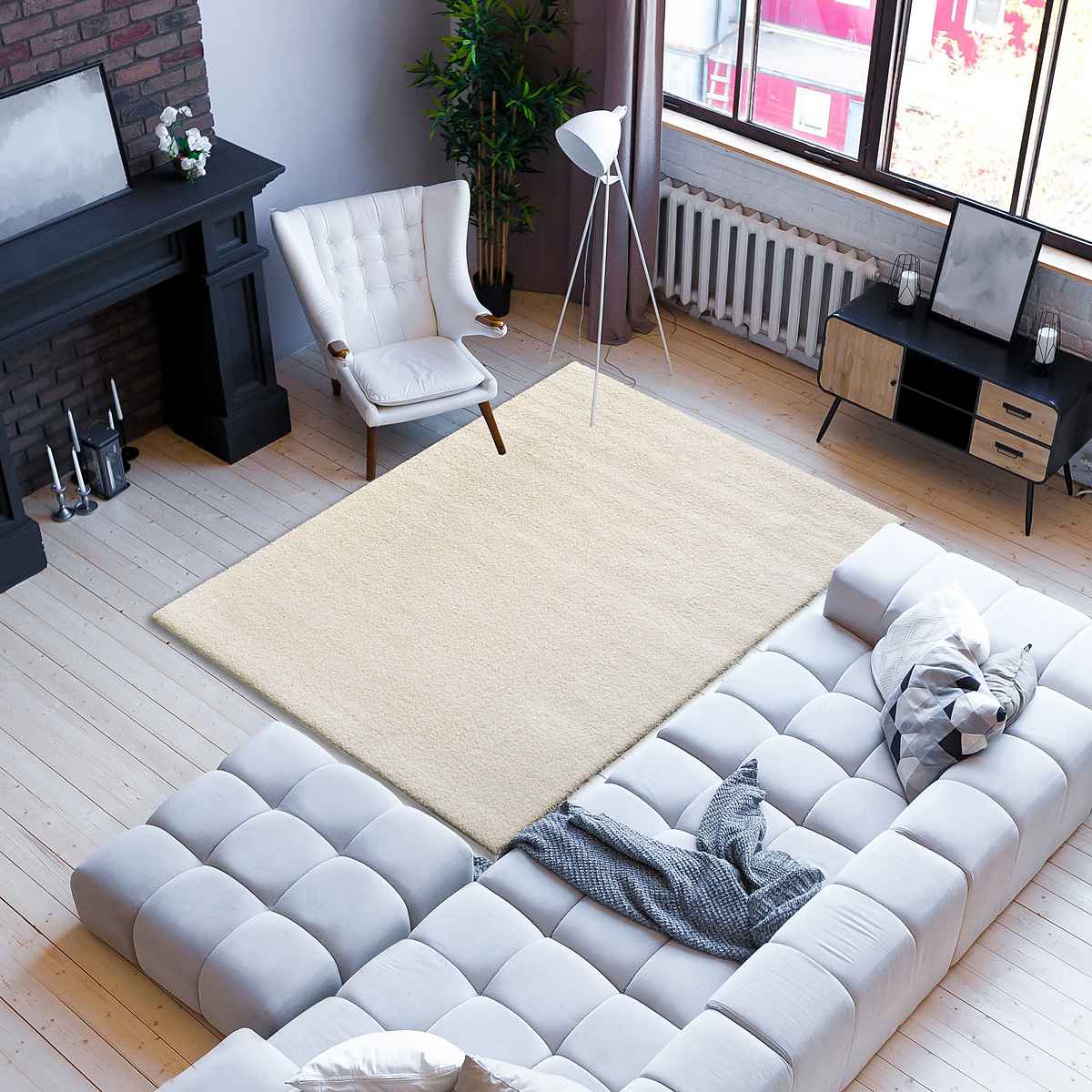 Teppich-Hochflor »Ilvi«, andas, rechteckig, Höhe 31 mm, extra flauschig, besonders weich durch Microfaser, Teppich einfarbig weich Wohnzimmer Schlafzimmer Esszimmer